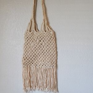 Polo Jeans Co.by Ralph Lauren Handcrafted Cream Macramé Bag
